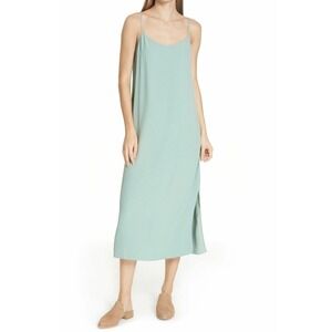 Eileen Fisher XL ELM Tencel Slip Dress Sage Green Midi Minimalist